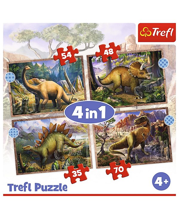 Preschool 4 in 1 Puzzle - Interesting Dinosaurs