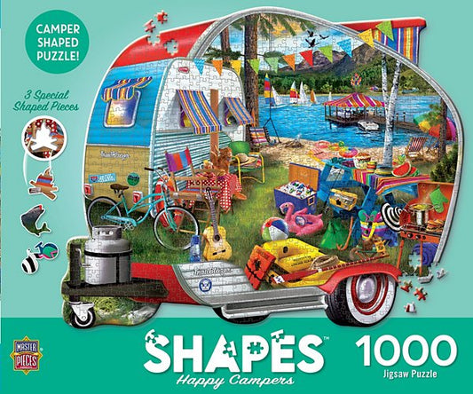 Shapes - Happy Campers 1000 Piece Shaped Jigsaw Puzzle