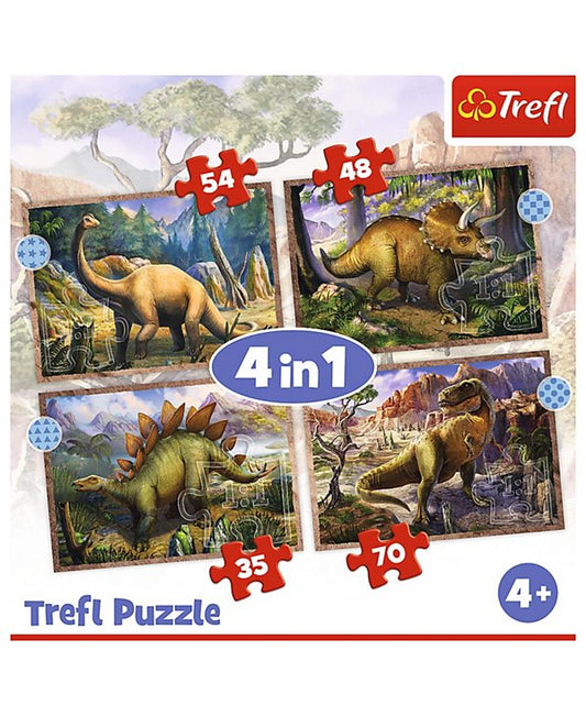 Preschool 4 in 1 Puzzle - Interesting Dinosaurs
