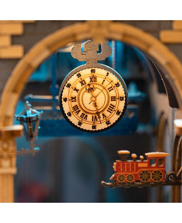 3D Jigsaw Puzzle Wooden Model Building Kit, Time Travel, Multicolored, 7.24"3.86"9.84"